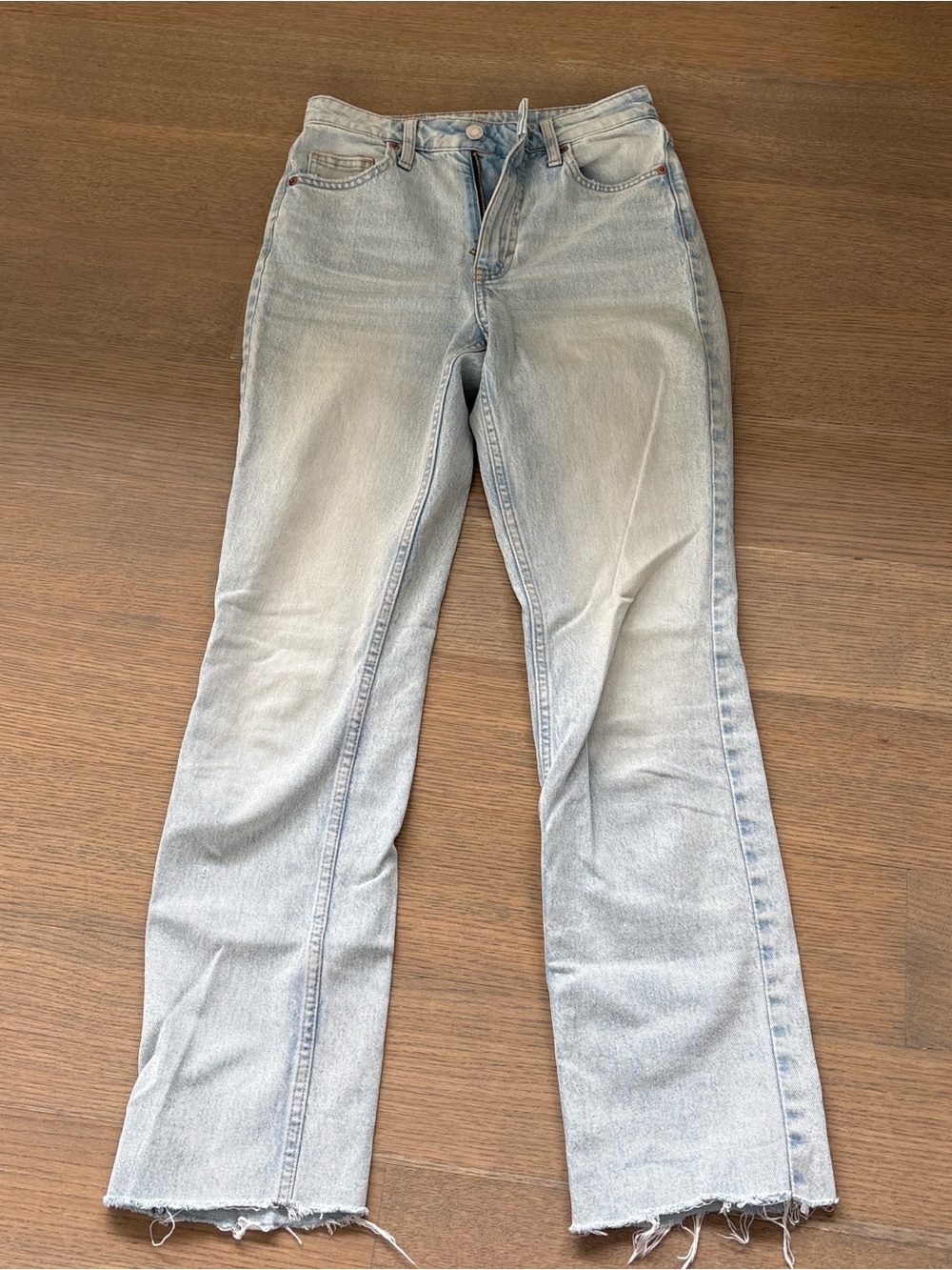 H&M Light Wash High-Rise Womens Straight Jeans